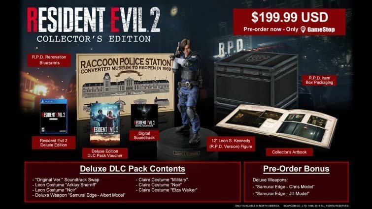 Resident Evil 2 remake contenuti collector edition
